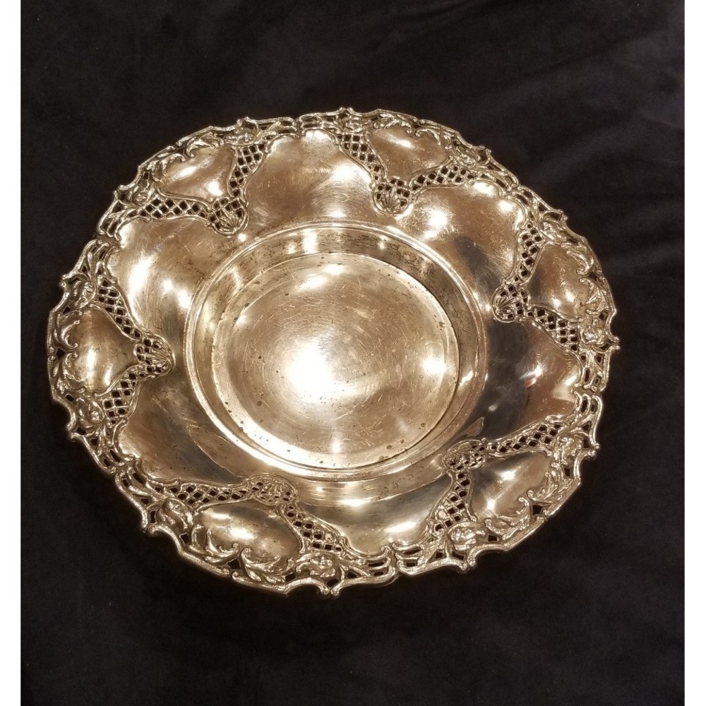 Vintage FB Rogers Ornate Silver Plated Centerpiece Bowl Made in Spain 12"